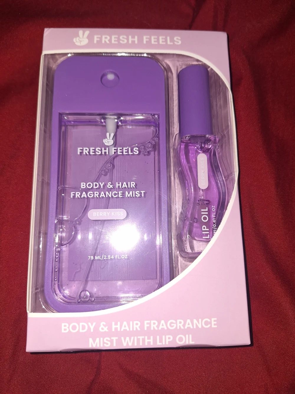 Berry Kiss Body & Hair Fragrance Mist with Lip Oil - Purple